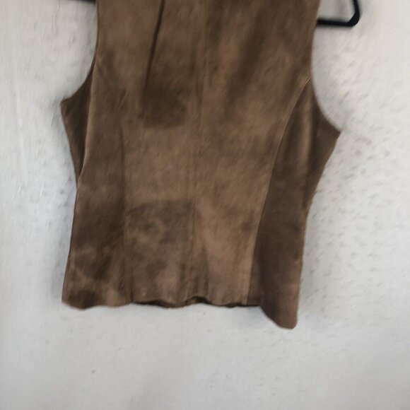 Vintage Orvis Leather Vest Womens Small Brown Suede Quilted Equestrian Retro - Picture 3 of 16
